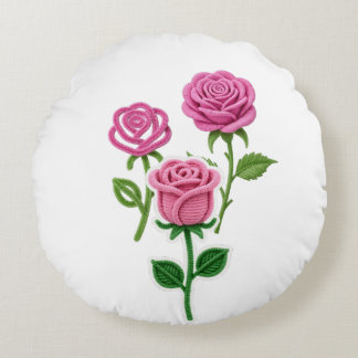 Roze Roos Bloem Botanist Pijp Cleaner Bloem Rond Kussen