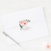 Roze Roos Bloem Bruidsbruiloft Vierkante Sticker (Envelop)