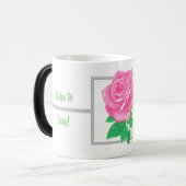 Roze roos bloem transformerende mok (Voorkant links)