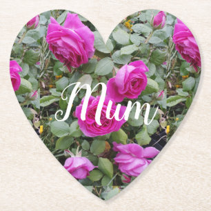  Roze  Roos Bloem Verjaardagmuis Kartonnen Onderzetters