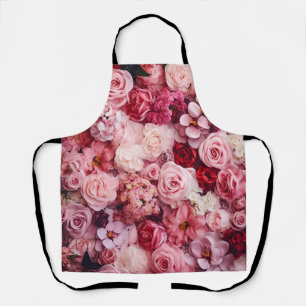 Roze Roos Bloemen Elegant Meisjesachtig Schort