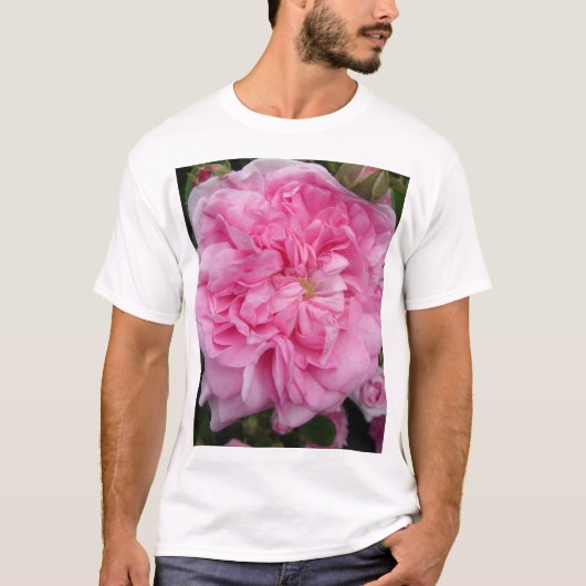 Roze  Roos bloemen T-shirt (Voorkant)