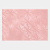 Roze roos bloemendot gouden blauwgroen chique ele inpakpapier vel (Voorkant 2)