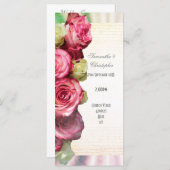 Roze roos bloemenkerk huwelijksprogramma programma (Voorkant / Achterkant)