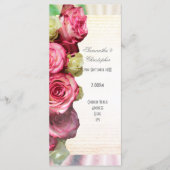 Roze roos bloemenkerk huwelijksprogramma programma (Voorkant)