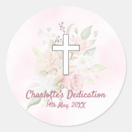 Roze roos bloemenmeisje Toewijding Ronde Sticker