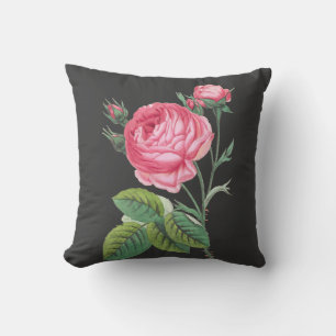 Roze roos bloemig kussen