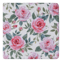 Roze Roos Bloemige Cottagecore Watercolor Patroon