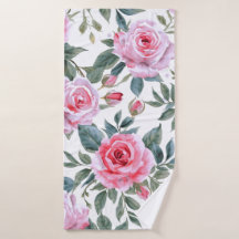 Roze Roos Bloemige Cottagecore Waterverf Patroon