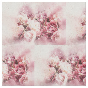 Roze Roos Bloemige Waterverf Naaipatroon Stof
