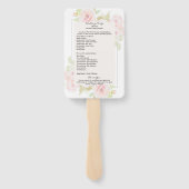 Roze Roos Bloemige Waterverf Trouwprogramma Handwaaier (Achterkant)