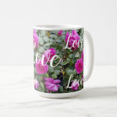 Roze Roos Bloemvederdag liefde Koffiemok (Voorkant rechts)