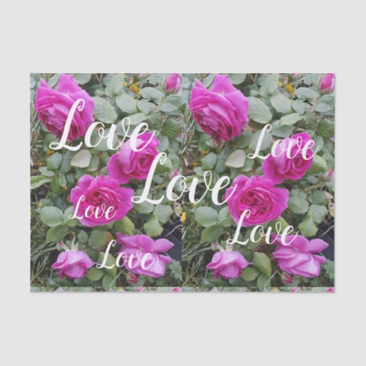  Roze  Roos Bloemvederdag liefde  Tissuepapier (Voorkant)