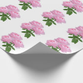  Roze Roos Boeket Bloempatroon op Wit  Cadeaupapier (Hoek)