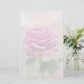 Roze Roos Briefpapier (Staand voorkant)