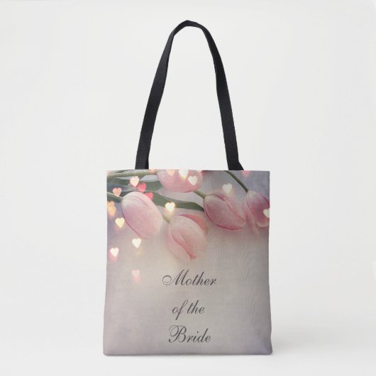 Roze roos bruidsmoeder totebag draagtas (Voorkant)