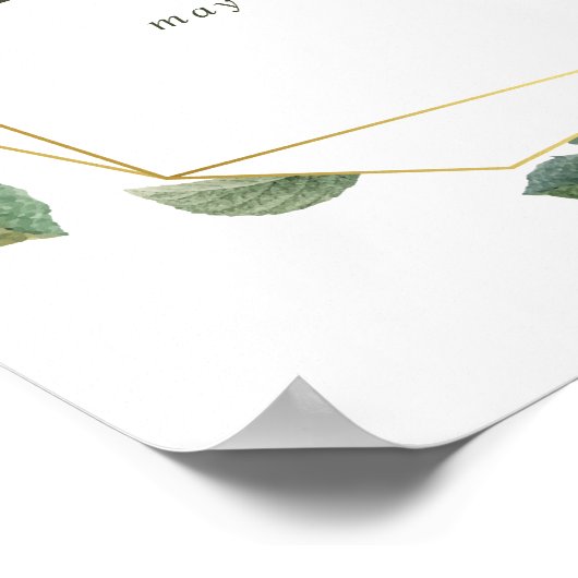 Roze  Roos bruiloft Poster (Hoek)