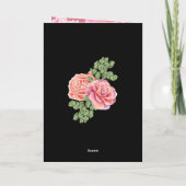 Roze Roos Bruiloftsthema Kaart (Achterkant)