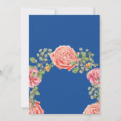 Roze Roos Bruiloftsthema Kaart (Achterkant)