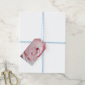 Roze Roos Cadeautag Cadeaulabel (Met Touw)