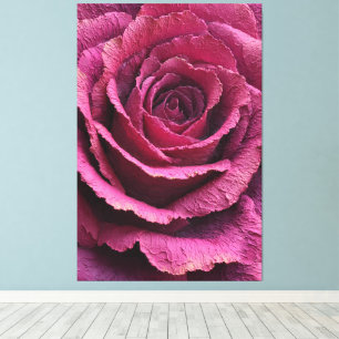Roze Roos Close-Up Textuur Abstracte Wandkunst Canvas Afdruk