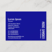 Roze roos (Deep Blue) Visitekaartje (Achterkant)