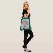 Roze roos - Delicate en mooie Hunter Green Draagtas (Op model)