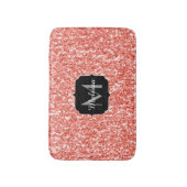 Roze roos donker koraal glitter fonkelt Monogram Badmat (Voorkant Verticaal)