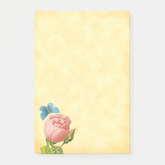 Roze Roos en Blauwe Mot Post-it® Notes (Voorkant)
