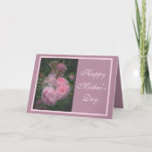 Roze Roos En Hart Moederdagkaart Kaart (Voorkant)