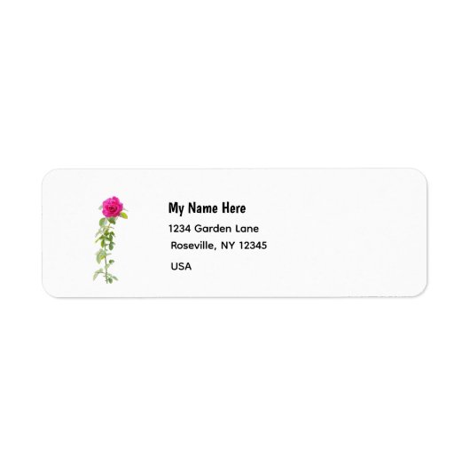 Roze Roos Etiket (Voorkant)