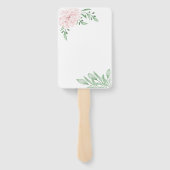 Roze roos eucalyptus bladeren Baby shower Handwaaier (Achterkant)