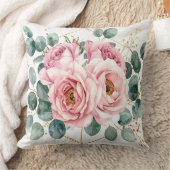 Roze Roos & Eucalyptus Kussen (Deken)
