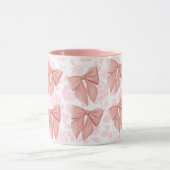 Roze  Roos Floral Coquette Girly Bow Mok (Midden)