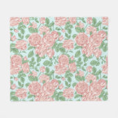 Roze Roos Garden Bouquet Patroon Fleece Deken (Voorkant (Horizontaal))