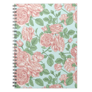 Roze Roos Garden Bouquet Patroon Notitieboek