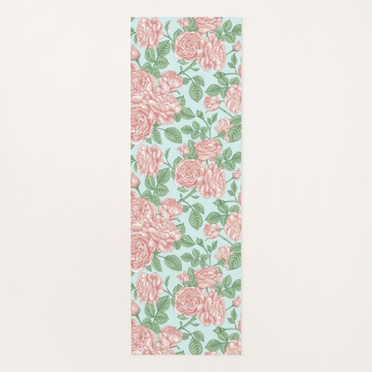 Roze Roos Garden Bouquet Patroon Yogamat (Voorkant)