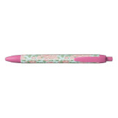 Roze Roos Garden Bouquet Patroon Zwarte Inkt Pen (Achterkant)