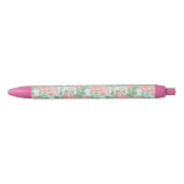 Roze Roos Garden Bouquet Patroon Zwarte Inkt Pen (Voorkant)