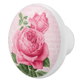 Roze roos, girale keramische knop (Rechts)