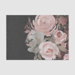 Roze Roos Glitter Rozen Donker Bloemmotief Glamour Tissuepapier