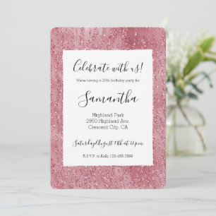 Roze Roos Glitter Zebra Dierenprint Kaart
