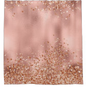 Roze Roos Gold Glitter Chic Sparkle Douchegordijn (Voorkant)