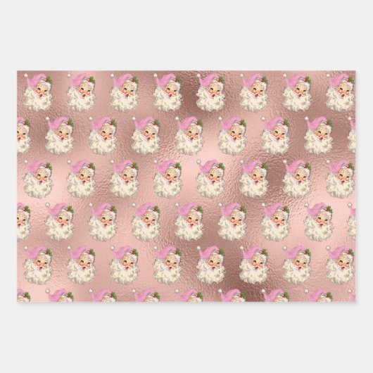 Roze Roos Gold Glitter Folie Kijk uit Inpakpapier Vel (Voorkant 2)