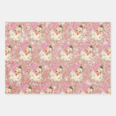 Roze Roos Gold Glitter Folie Kijk uit Inpakpapier Vel (Voorkant)