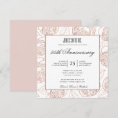 ROZE ROOS GOUDEN FLORALE ZAKELIJKE FEESTELIJKHEID KAART (Voorkant / Achterkant)