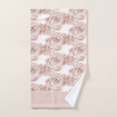 Roze & Roos Gouden Glitter Rozen Monogram Initiaal Bad Handdoek (Handdoek)