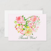 Roze Roos Hartelijk Dank Kaarten (Voorkant / Achterkant)