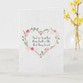 Roze Roos Heart Kaart (Gele Bloem)