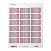 Roze Roos Hummingbird Bruiloft Lip Balm Etiket (Full Sheet)